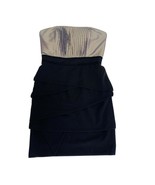 Max And Cleo Gold And Black Empire Waist Strapless Cocktail Dress Size 2 - $178.42 MXN