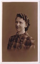 Postcard RPPC Young Lady In Plaid Top 1940 - $3.59