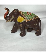 Vintage Elephant Figurine Japan Porcelain Brown Indian Elephant - $370.83 MXN