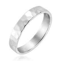 Handcrafted Hammer Marks Textured Band Sterling Silver Ring - 9 - £13.41 GBP