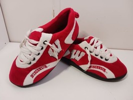 Wisconsin Badgers Comfy Feet Sneaker Slippers Mens Size SM 5-6 Soft Red - £11.67 GBP