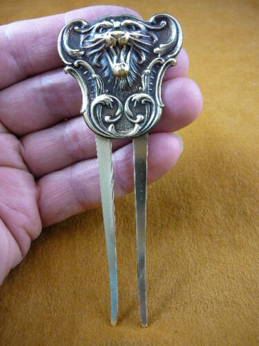 CH-LION-1 LION ROAR brass hair pin pick stick accessory BIG CAT HAIRPIN - $19.62