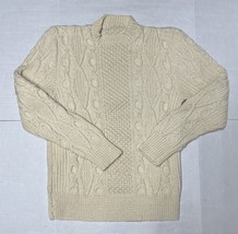 Vintage Irish Fisherman Sweater Small Cable Knit Wool - $665.62 MXN