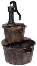 Rustic Pump Barrel 2-Tier Outdoor Waterfall Water Fountain (a) D28 - £272.46 GBP