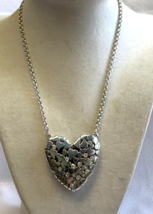 Brighton Heart Necklace High Fashion Costume Jewelry Clear Stone Rope Chain - £39.46 GBP