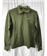 Nike Running Dri-Fit Green Quarter Zip Pullover Shirt Men’s Medium Long ... - €19,10 EUR
