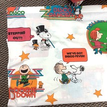 Vintage Sears Peanuts Disco Flat &amp; Fitted Sheets &amp; 1 Pillowcase Set Snoopy - £47.02 GBP