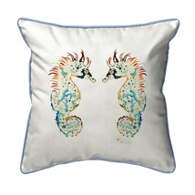 Betsy Drake Betsy&#39;s Seahorses Large Indoor Outdoor Pillow 18x18 - $47.03