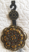Perry Ellis Brass and Rhinestone Large Belt Buckle 3.5" Diameter - $24.26