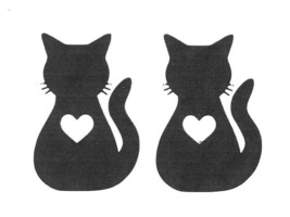 Car decal sticker cat with heart, cat sticker, cat, Mietze, 6x4cm, 2x-
s... - $12.00