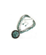 Turquoise Cluster Necklace W/ Matching Earrings  Free Shipping Fashion J... - $13.86