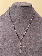 New Cross Pendant Necklace Men Women Silver - £14.79 GBP