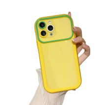 Anymob iPhone Case Yellow Colorful Bumper Clear Soft Silicone Transparent Lens - £21.50 GBP