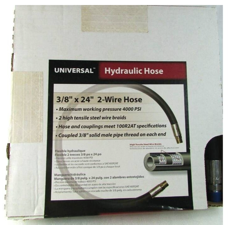 Apache 98398226 2-Wire Hydraulic Hose, 3/8&quot; x 24&quot;, 4000 PSI, Black - $19.80