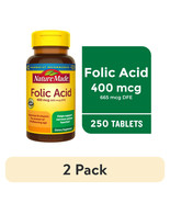 Nature Made Folic Acid 400 mcg (665 mcg DFE) Tablets | 250 Count | 2 Pack - $29.99