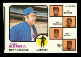 Vintage 1973 Topps Baseball Trading Card Yogi Berra New York Mets Manager #257 - £9.02 GBP