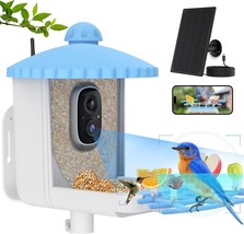 Smart Bird Feeder with Camera Solar Powered , 1080P HD AI Identify Camera 5000mA - £78.16 GBP