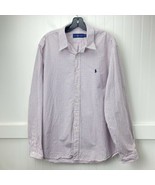 Ralph Lauren Plaid Button Up Shirt Sz XLarge Mens Casual Red White Long ... - £12.54 GBP