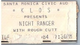 Nuit Ranger Rough Cutt Concert Ticket Stub Janvier 10 1984 Santa Monica - £33.59 GBP