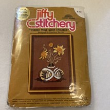 Sealed 1976 Sunset Designs Jiffy Stitchery Kit # 292 "Indian Vase with Thistles" - $18.00