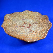 Signed Studio Art Pottery Textured Footed Platter Schwein 2014 Cuba MO - £31.03 GBP