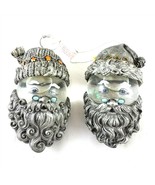 Home For The Holidays Santa Claus Waterglobe Ornaments Set of 2 Pewter G... - £15.89 GBP