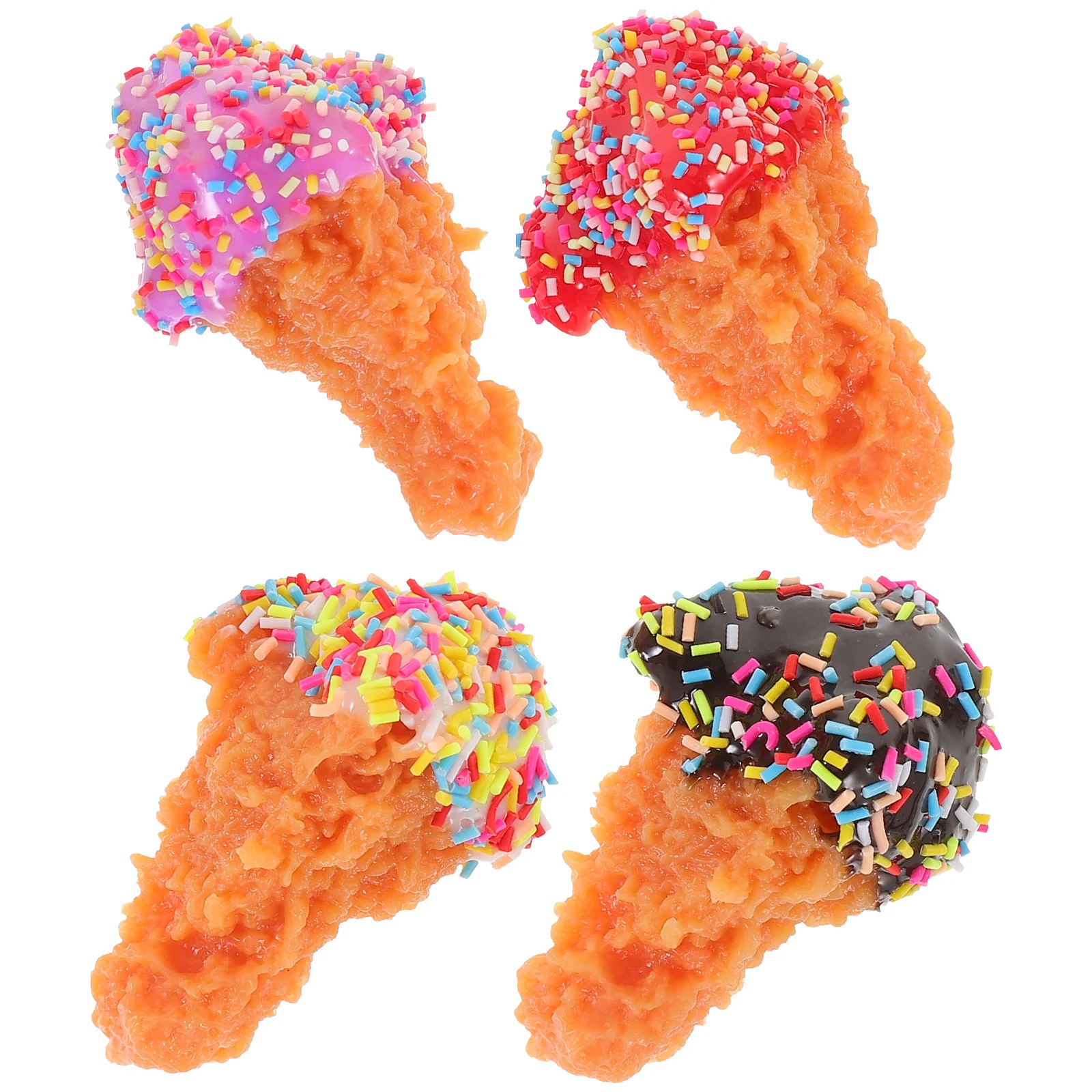 4 Pcs Simulated Fried Chicken Legs Lovely Drumstick Fake Food Model Accessories - £11.37 GBP