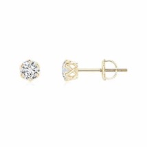Authenticity Guarantee 
Angara Natural 3.2mm Diamond Studs Earrings in 14K Ye... - $512.47
