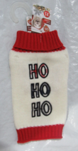 Festive Dog Sweater with HO HO HO on White Background Size XS by Pet Central - £11.00 GBP