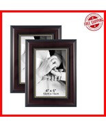 Versatile 4x6 Picture Frames - Mahogany Finish with Gold Beads, Ideal fo... - $36.74 CAD