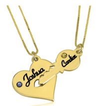 HEART AND KEY NECKLACE SET: STERLING SILVER, 24K GOLD, ROSE GOLD - £111.64 GBP