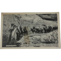 Vintage Real Photo Postcard Sante Fe RR Railroad Dude Ranch Ride The Mul... - $7.91
