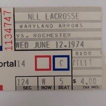 Capital Center Lacrosse Arrows vs Rochester June 12 , 1974 Ticket Stub  ... - £30.90 GBP