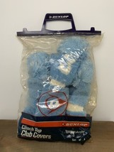 Vtg NOS Dunlop Golf Club Pom Head Covers Light Blue Clinch Top Acrylic S... - £22.83 GBP