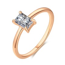 Fashion 585 Rose Gold Bride Wedding Ring Fine Jewelry Natural Zircon Rings for W - £6.85 GBP