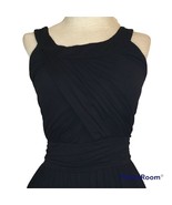 Black Fitted Dress Wrap Breast Front Rayon Texture Ladies Size M - $333.38 MXN