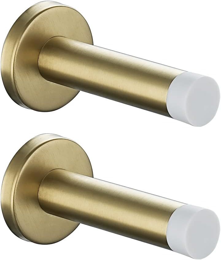 Jqk Door Stopper Gold, 304 Stainless Steel Thicken 1Mm Sound Dampening D... - $17.05