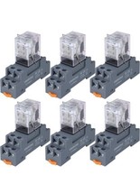 6 Pc Electromagnetic Power Relay 8-pin 10A AC 110/120V &amp; Base 28vdc New ... - $29.69