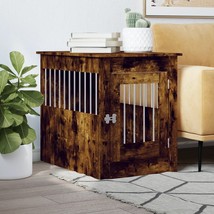 Dog Crate Furniture Smoked Oak 55x80x68 cm Engineered Wood - £60.14 GBP