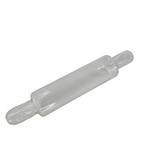 Vintage Art Blown Glass Rolling Pin Hollow Clear - $34.99
