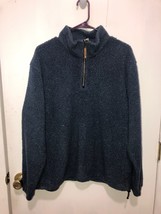 Lands End Mens Medium 38-40 Speckled Fleece 1/4 Zip Mock Neck Sweatshirt - £13.99 GBP