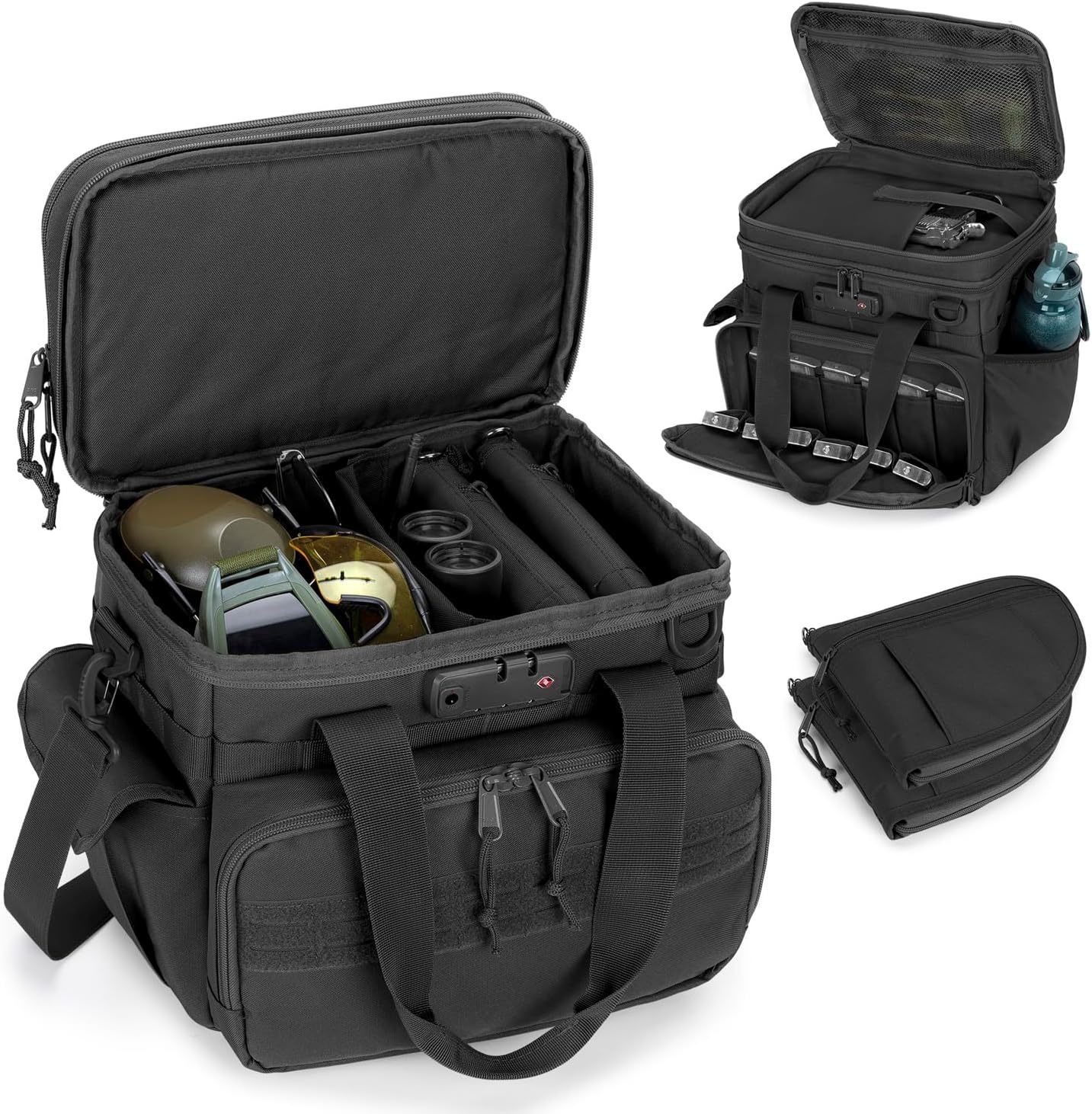 Tactical Gun Range Bag With 3 Pistols Capacity And Tsa Lock, Gun Duffle,... - $51.99