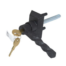 Garage Door Lock L Handle Black Powder Coat Zinc Crinkle Finish 3.62″ St... - £19.10 GBP