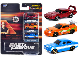 Fast &amp; Furious 3 piece Set Nano Hollywood Rides Series 1 Diecast Cars Jada - £16.26 GBP