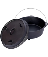 Cast Iron Dutch Oven Skillet Lid Camping Deep Pot BBQ Campfire Cooking, ... - $148.26