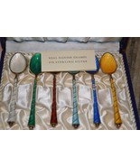 6pc Set Ela Denmark Sterling Silver &amp; Enamel Demitasse Spoons, 1900-1940... - $250.00