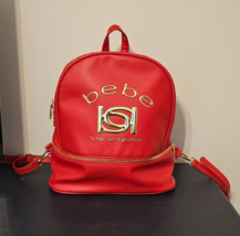 bebe Los Angeles Red Backpack Purse Tote Handbag - £59.71 GBP