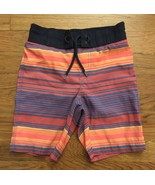 Gymboree Boys Orange Blue Red Stripe Swimsuit Swim Suit Trunks Board Sho... - £15.93 GBP