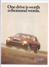 1984 Ford Thunderbird Print Ad Automobile Car 8.5&quot; x 11&quot; - £15.10 GBP