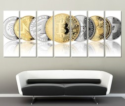 Cryptocurrencies Panoramic Canvas Art Extra Large Bitcoin Wall Art Gift for Trad - $99.00